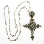 Antique Cut Diamond Flemish Cross Pendant