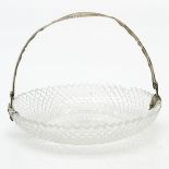 Crystal Basket with Silver Handle