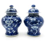 Lot of 2 China Porcelain Lidded Pots