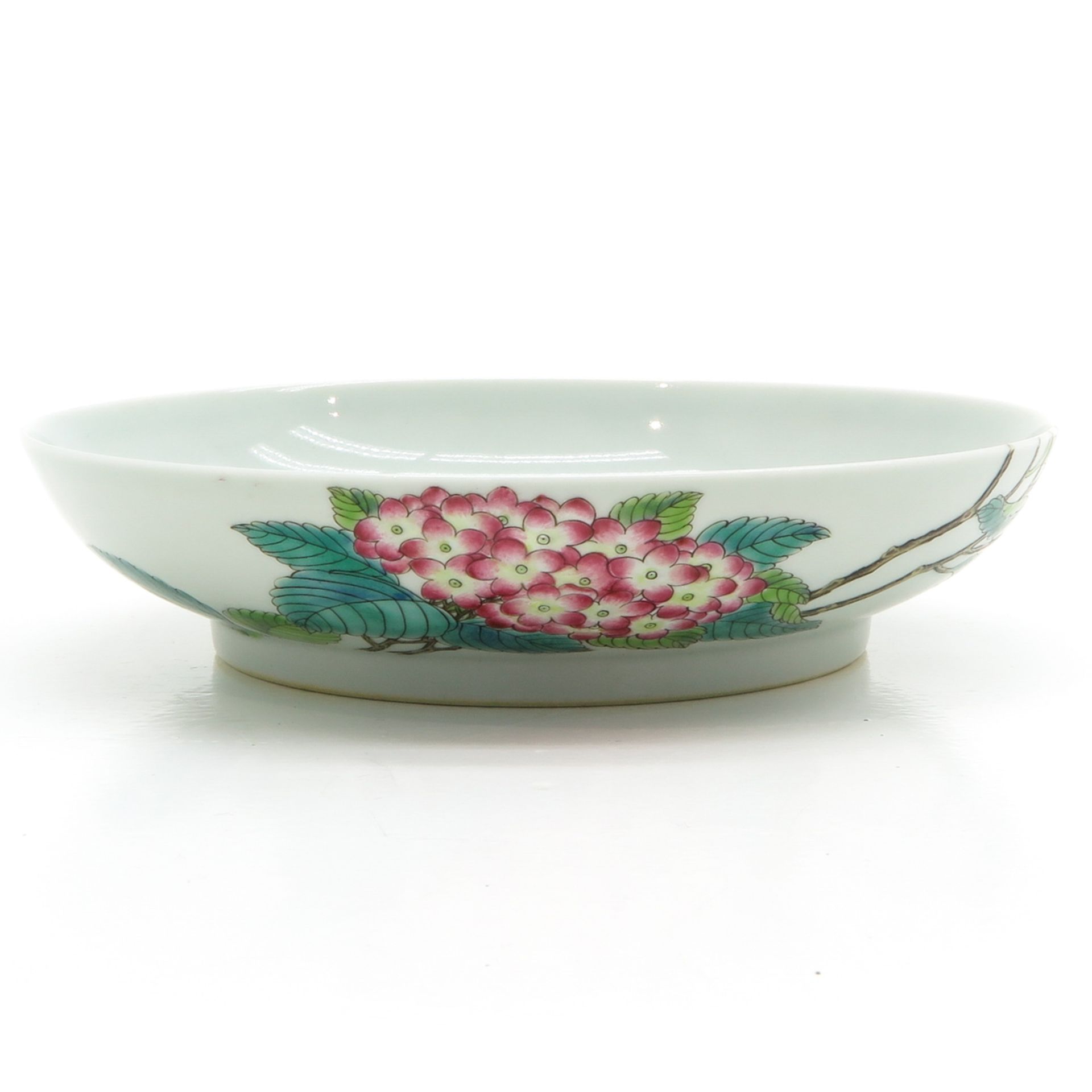 China Porcelain Plate Depicting Flowers and Butterflies