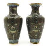 Pair of Chinese Cloisonné Vases