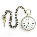 19th Cent. Silver W.E. Watts & Co. Pocket Watch & Chain