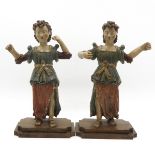 Pair of Carved Wood Sculptures Circa 1700