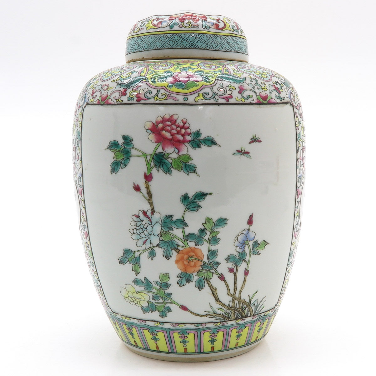 China Porcelain Famille Rose Decor Lidded Jar - Image 3 of 6