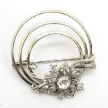 14KWG Ladies Diamond Brooch