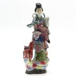 China Porcelain Depicting Woman with Deer