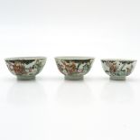 Lot of 3 China Porcelain Bowls Marked Tongzhi