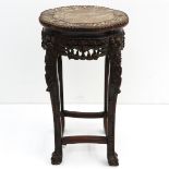 Chinese Side Table with Marble Top