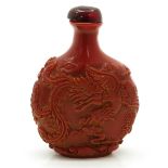 Signed Carved Chinese Snuff Bottle