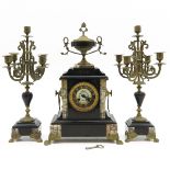 3 Piece Clock Set Circa 1900