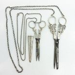 Lot of 2 19h Century Silver Scissors