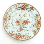 Plate with Red and Gold Floral Decor