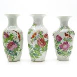 Lot of 3 China Porcelain Vases