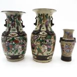 Lot of 3 China Porcelain Nanking Vases