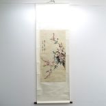 Scroll Depicting Birds and Flower Blossoms