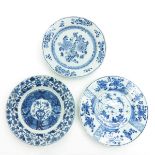 Lo of 3 18th Century China Porcelain Plates