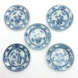 Lot of 5 18th Century China Porcelain Plates