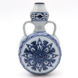 Blue and White China Porcelain Moon Bottle Vas