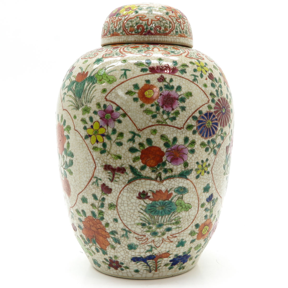 China Porcelain Crackleware Decor Lidded Pot - Bild 2 aus 6