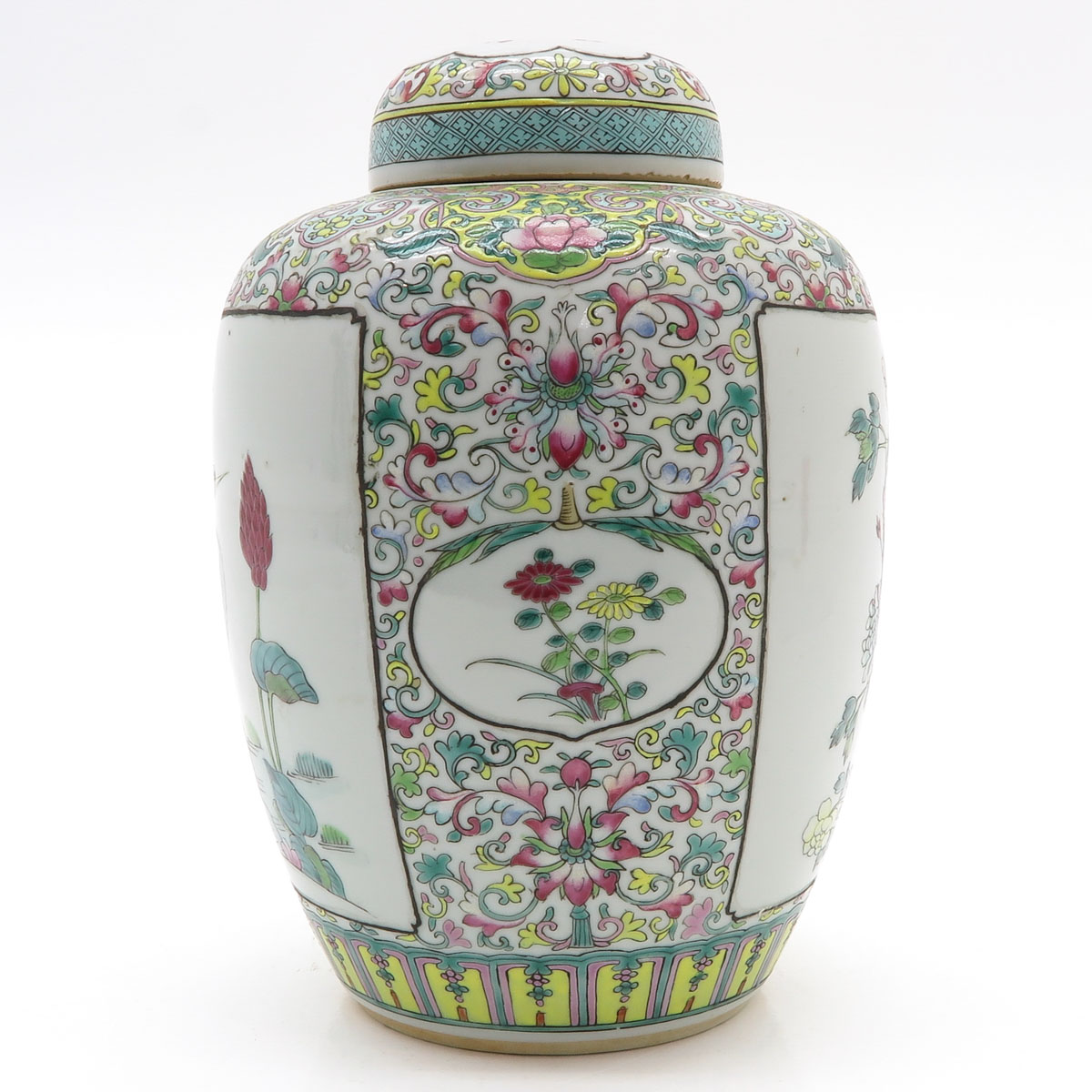 China Porcelain Famille Rose Decor Lidded Jar - Image 2 of 6