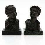 Lot of 2 Signed Dimanche Sculptures