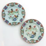 Lot of 2 18th Century Famille Rose Decor Plates