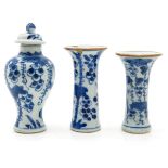 Lot of 3 China Porcelain 18th Century Miniature Vases