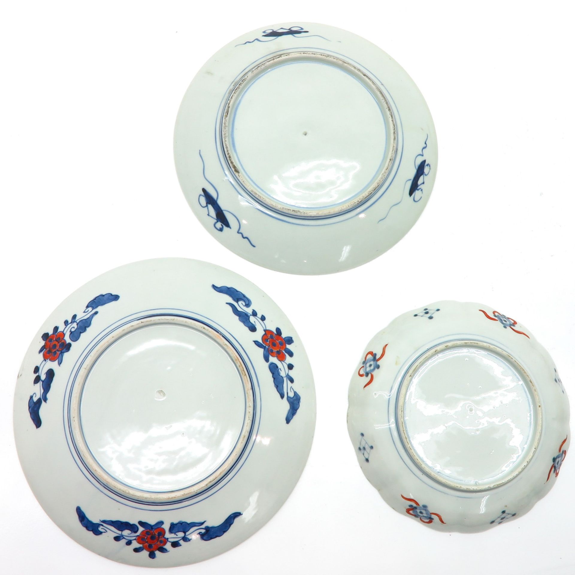 Lot of 3 Japanese Porcelain Plates - Bild 2 aus 2