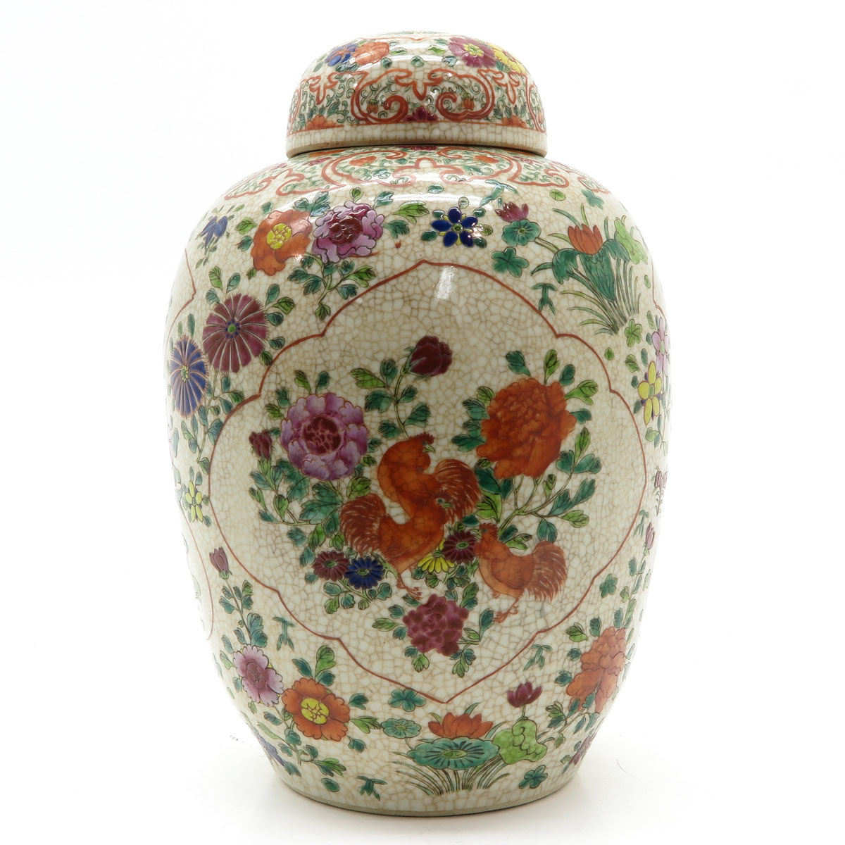 China Porcelain Crackleware Decor Lidded Pot