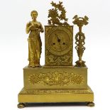 Empire Period Gilt Bronze Clock