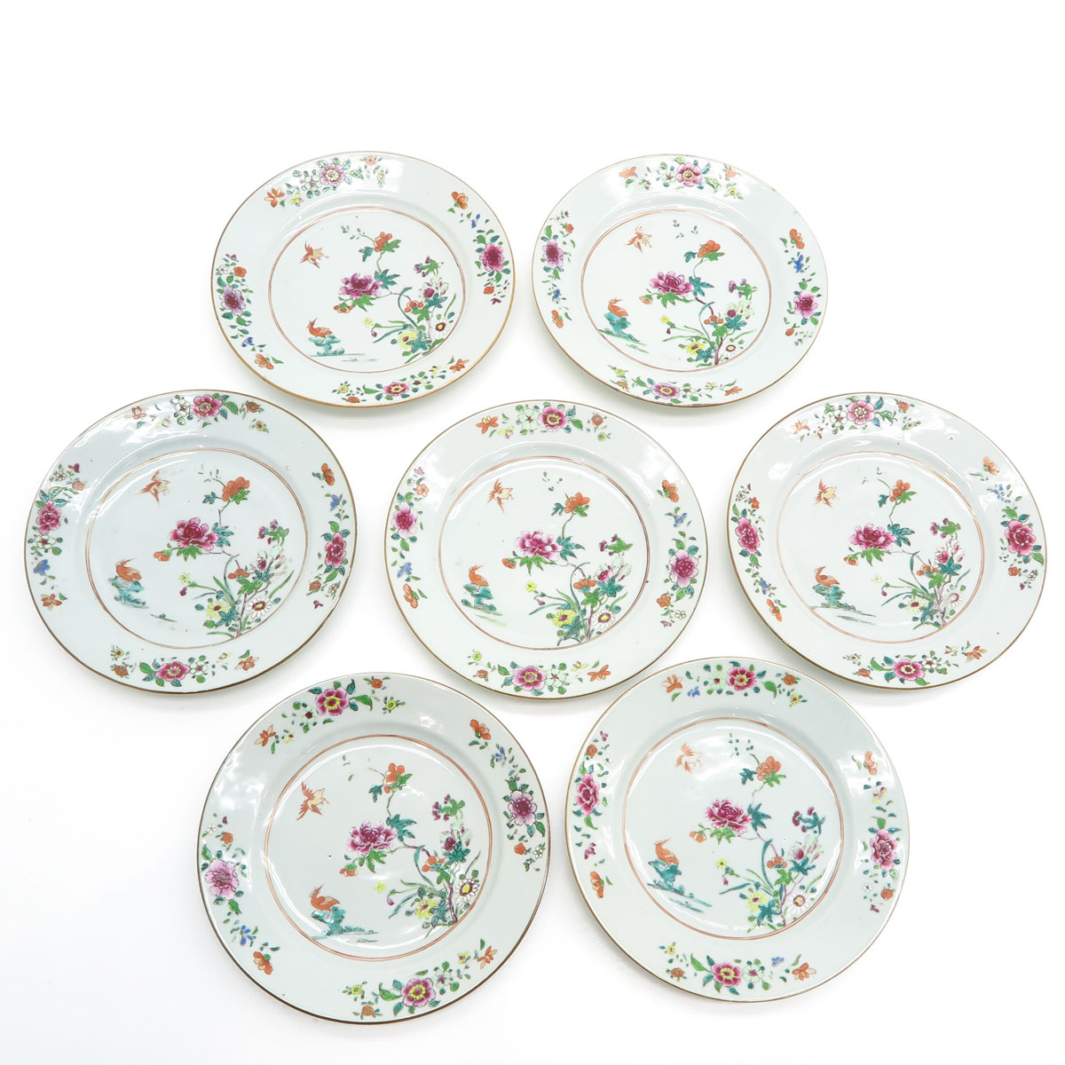 Lot of 14 China Porcelain Famille Rose Plates - Bild 3 aus 4