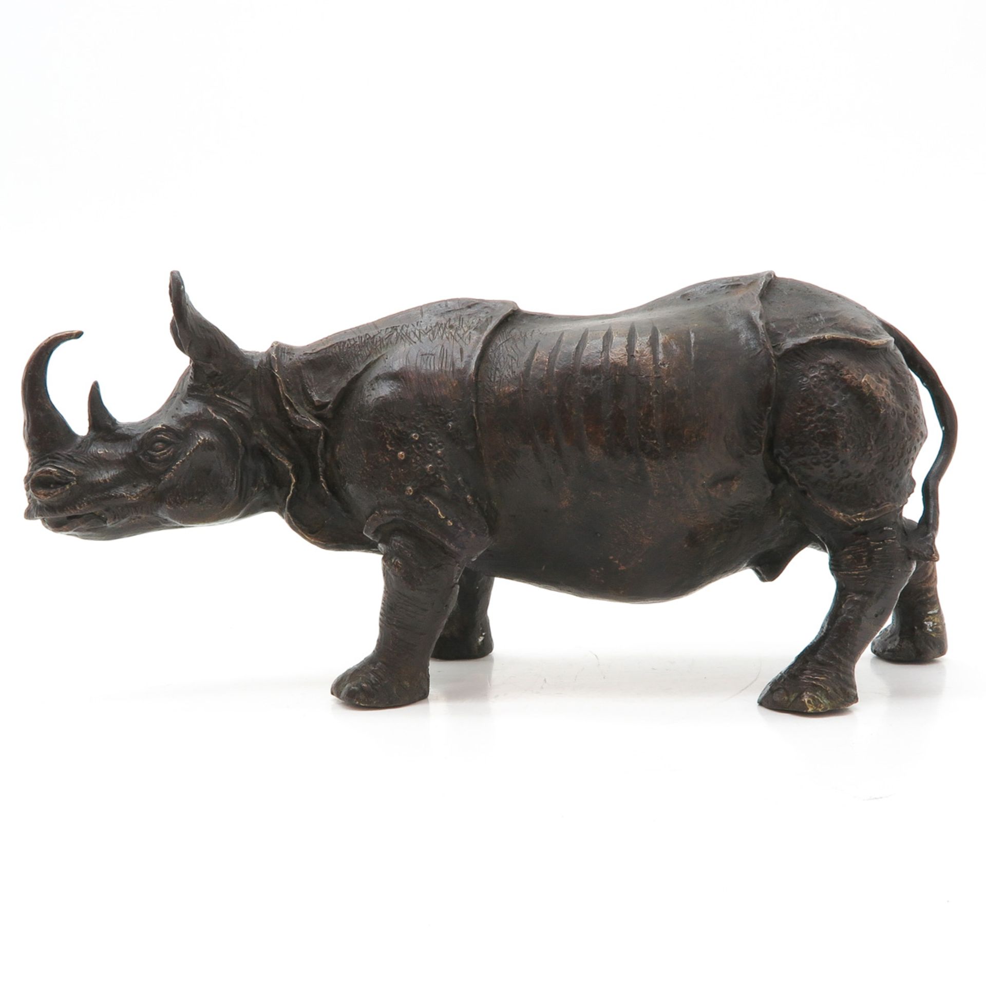 Bronze Sculpture Depicting a Rhino - Bild 3 aus 6