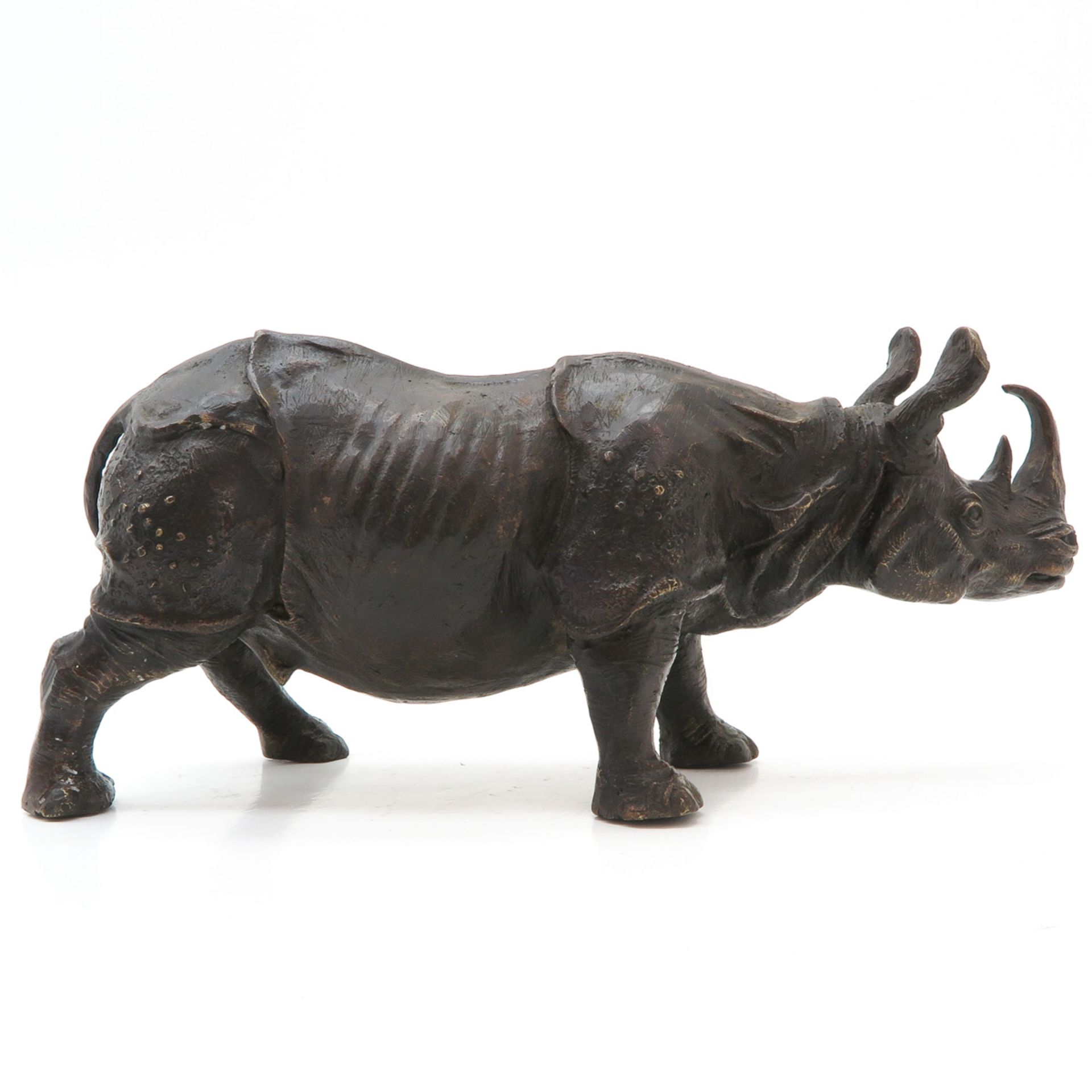 Bronze Sculpture Depicting a Rhino