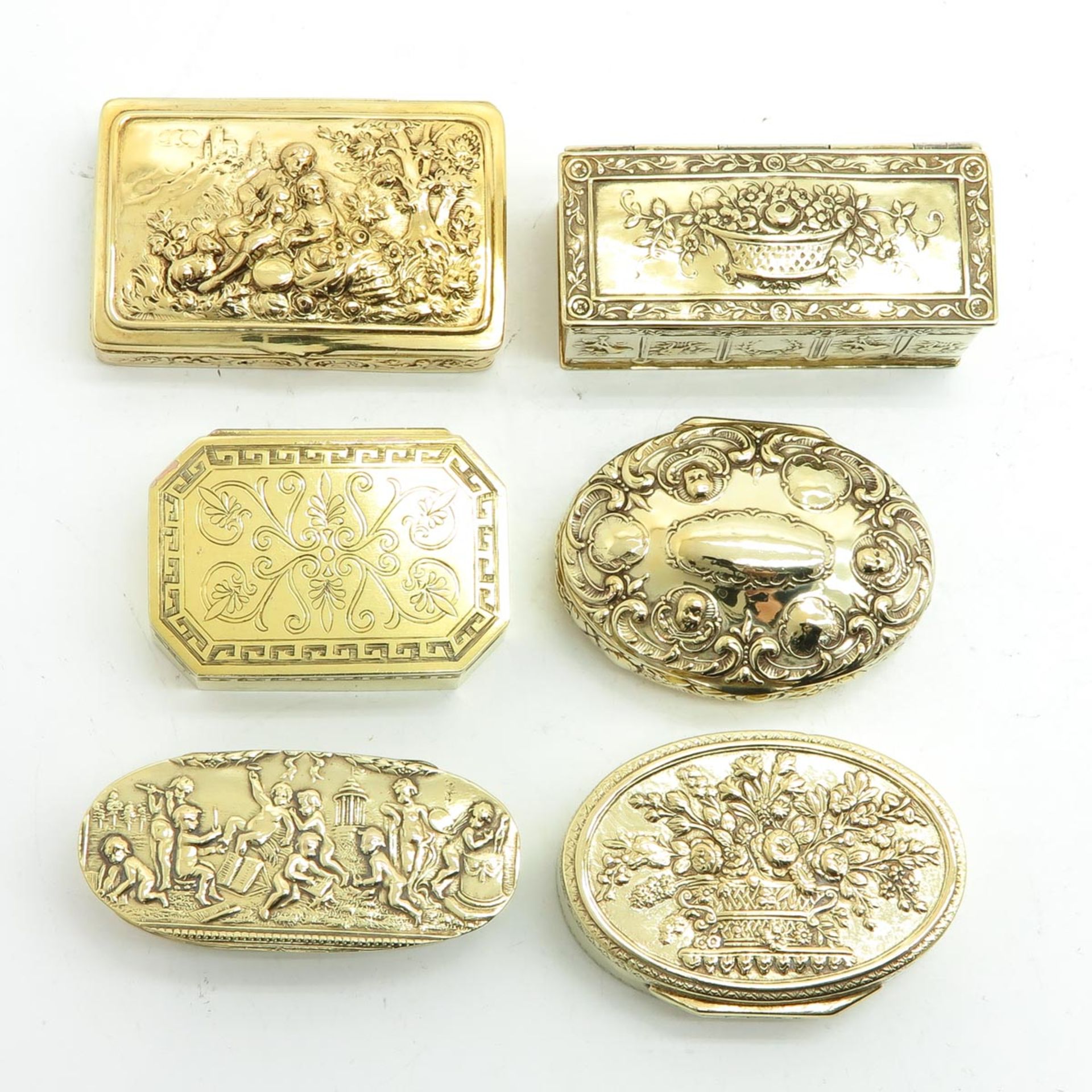 Lot of 6 Silver Snuff Boxes