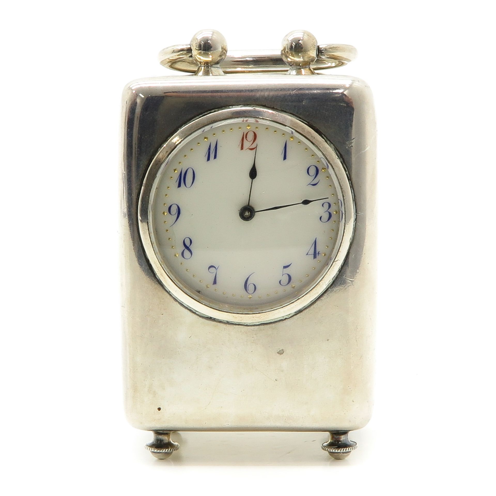 English Silver Alarm Clock