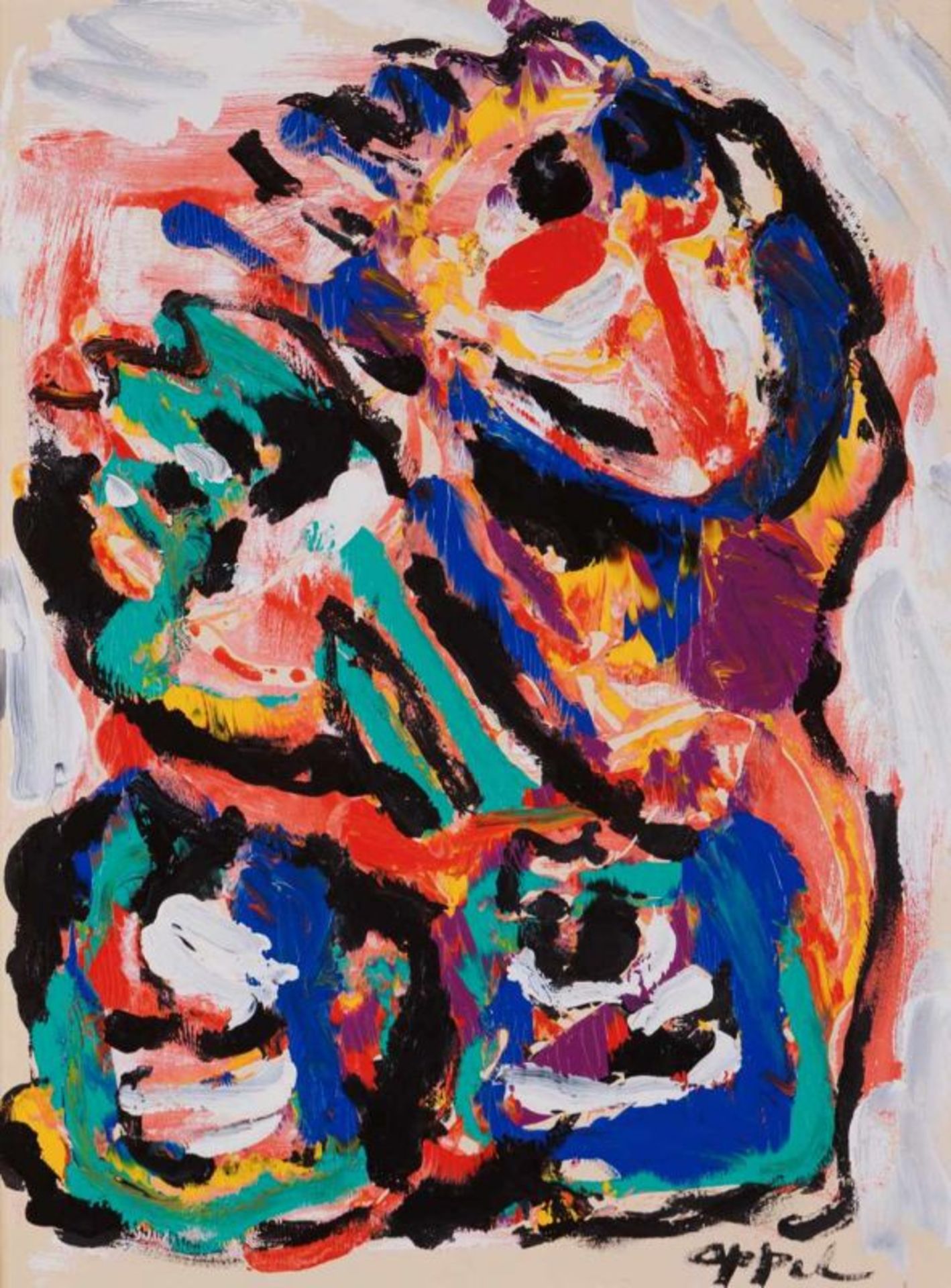 Karel Appel (1921-2006) Untitled Oil on paper laid on canvas Signed 67x51 cm