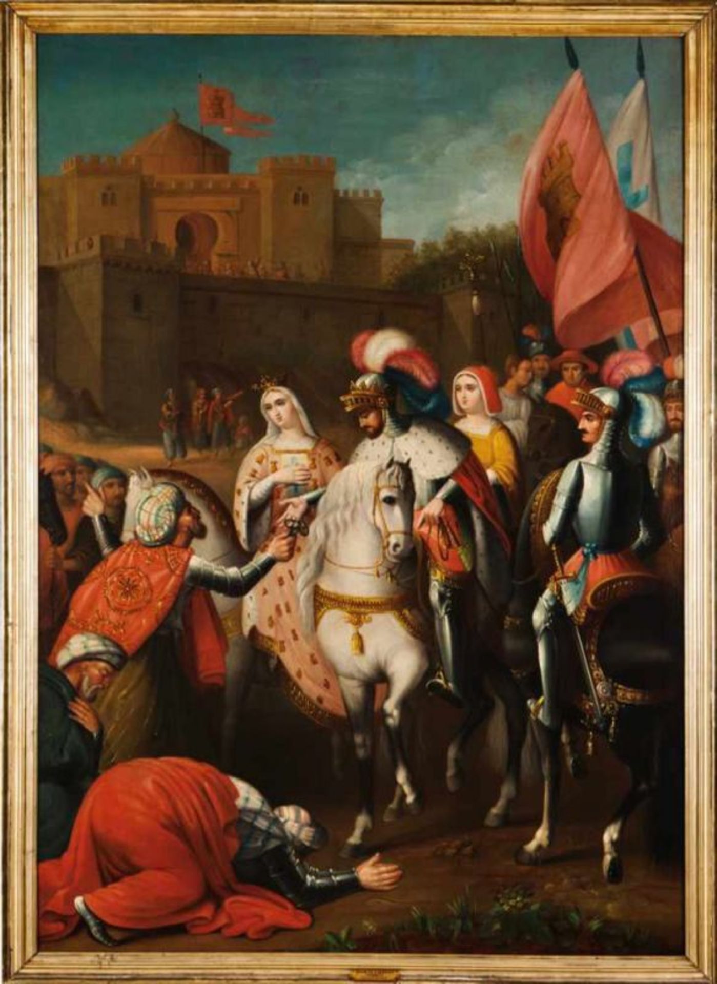 Vicente Barneto y Vazquez (1836-1902) The Capitulation of Granada Oil on canvas Signed at the - Bild 2 aus 2
