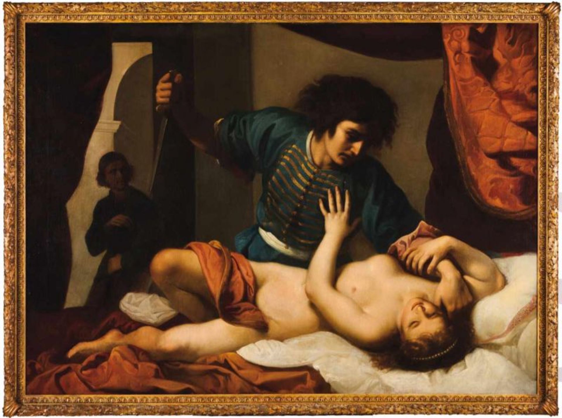 Italian School of the 18th century "Tarquin and Lucretia" Oil on canvas 18th century After original - Image 2 of 2