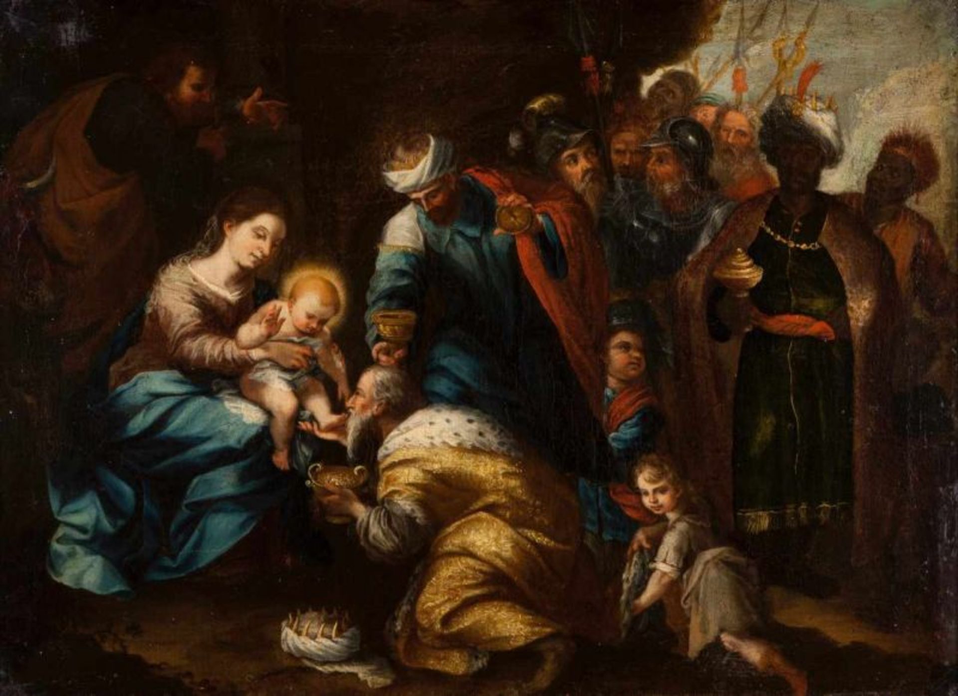 Flemish school of the 17th century Adoration of the Magi Oil on canvas 48,5x66 cm