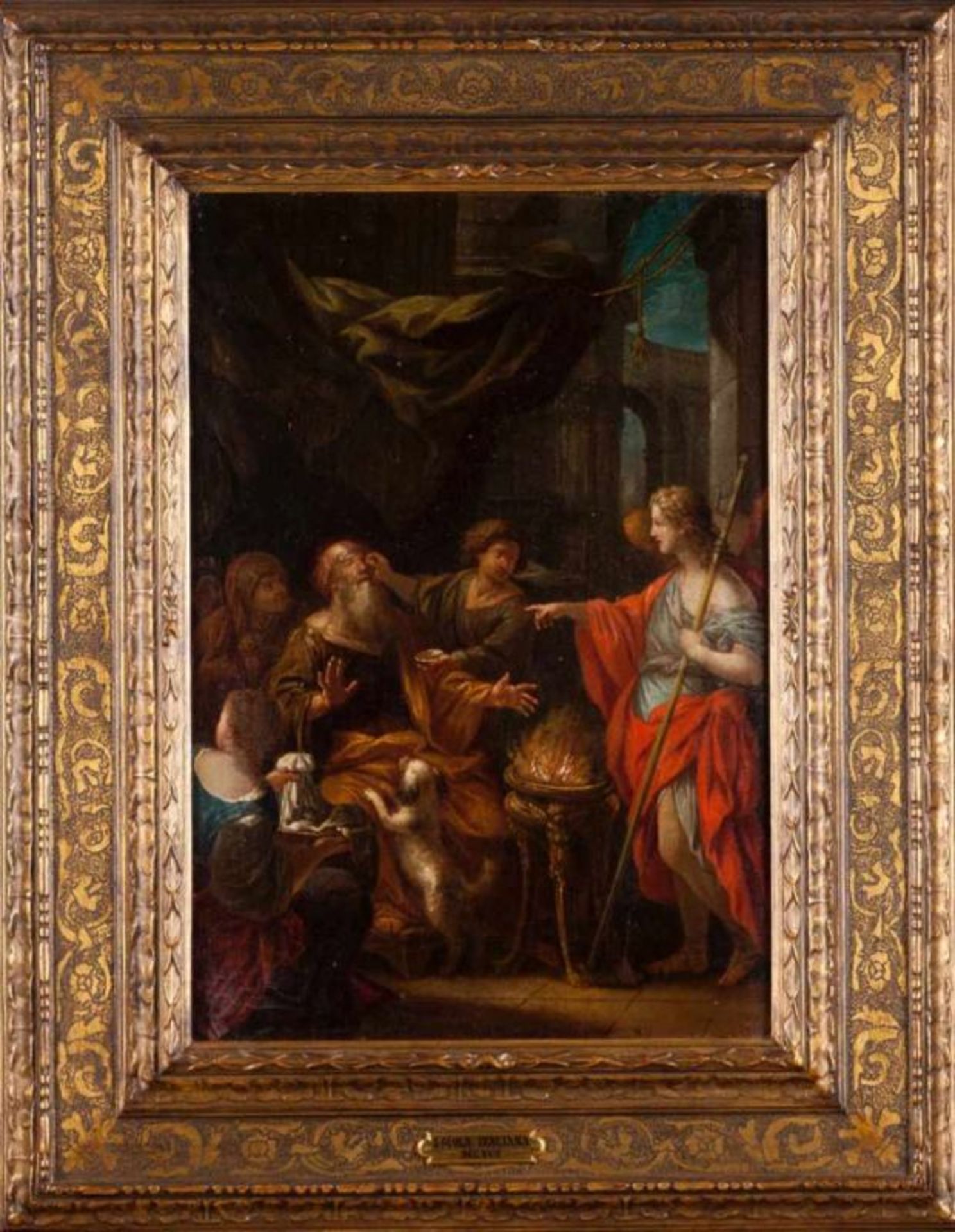 Italian school of the 17th century The cure of Tobias Oil on canvas (loss to the polychromy) 45x31