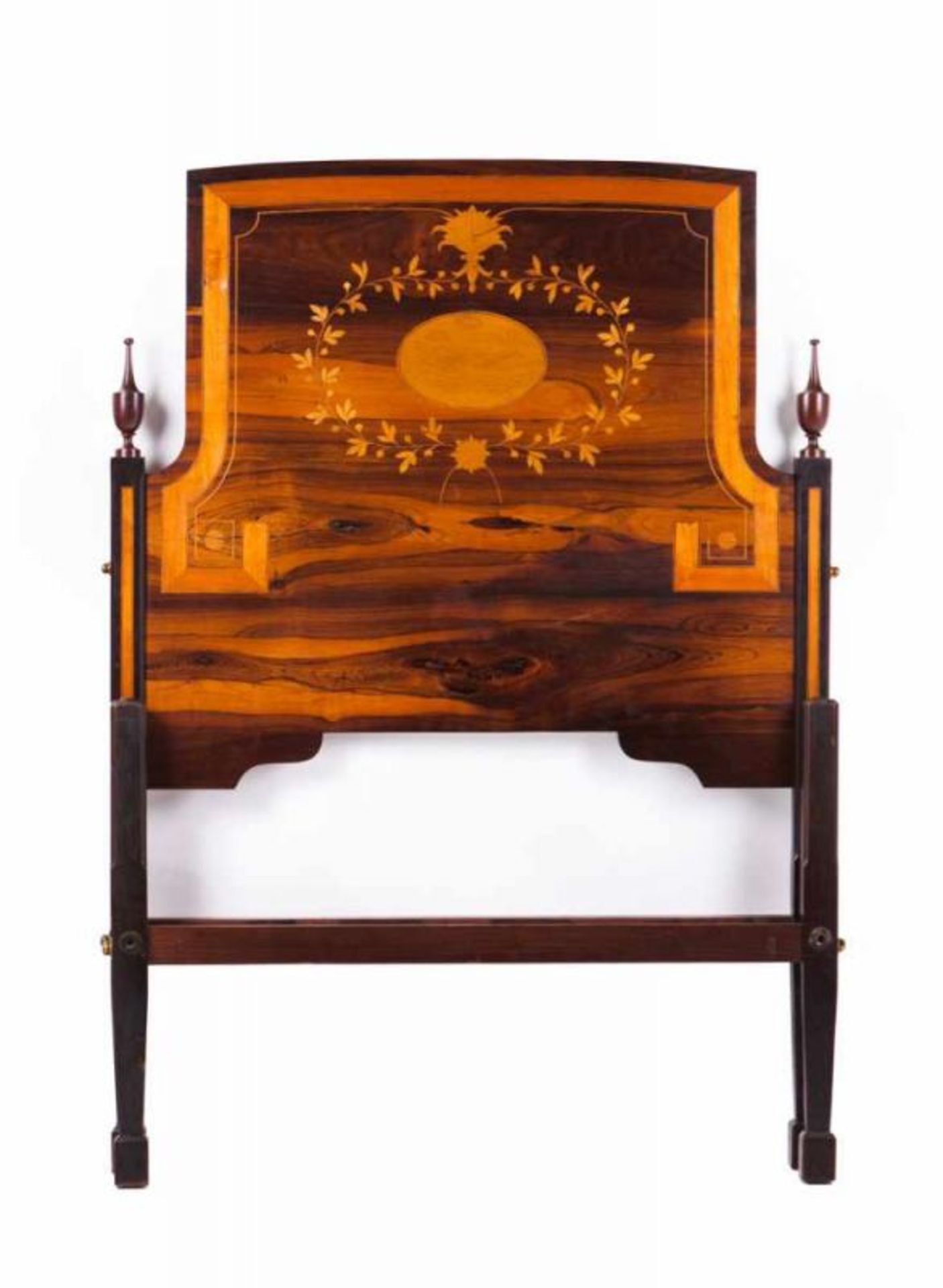 A D. Maria (1777-1816) bed Rosewood Satinwood inlaid decoration depicting floral motifs Portugal,