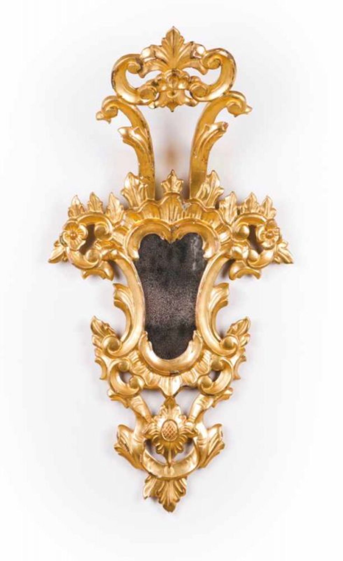 A pair of small wall mirrors Carved and gilt wood Spain, late 19th, early 20th century (small - Image 2 of 2