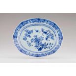 A scalloped dish Chinese export porcelain Blue decoration depicting flowers Qianlong Period (1736-