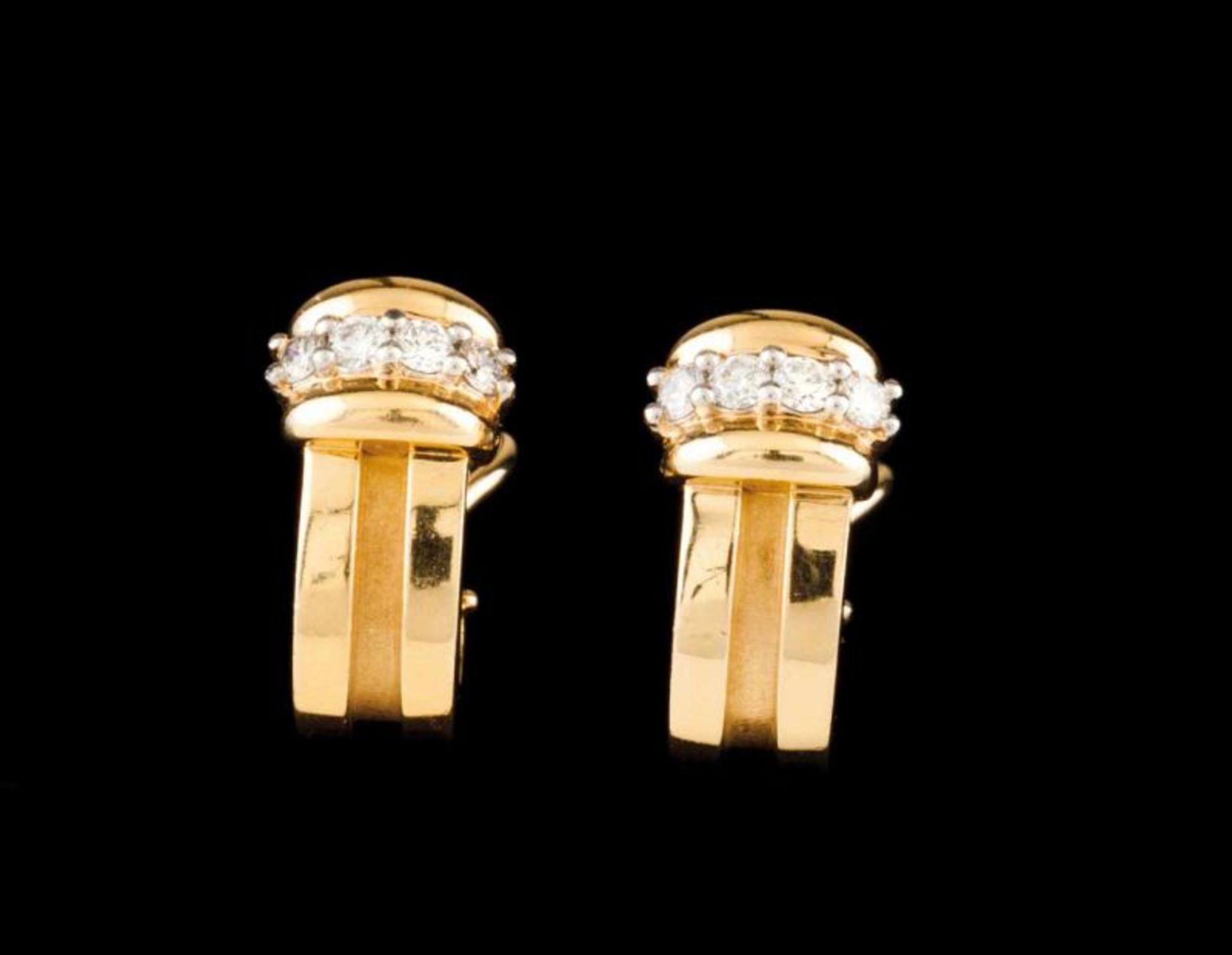 A pair of earrings, TIFFANY & Co. 18kt gold set with 8 brilliant cut diamonds (ca. 0,40ct) Marked,