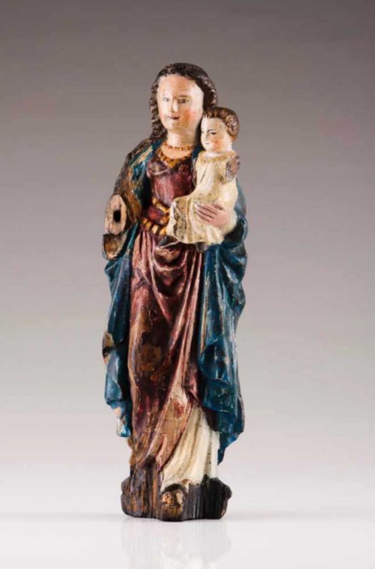 Our Lady with the Child Polychrome and gilt wood sculpture Flemish, late 16th, early 17th century (