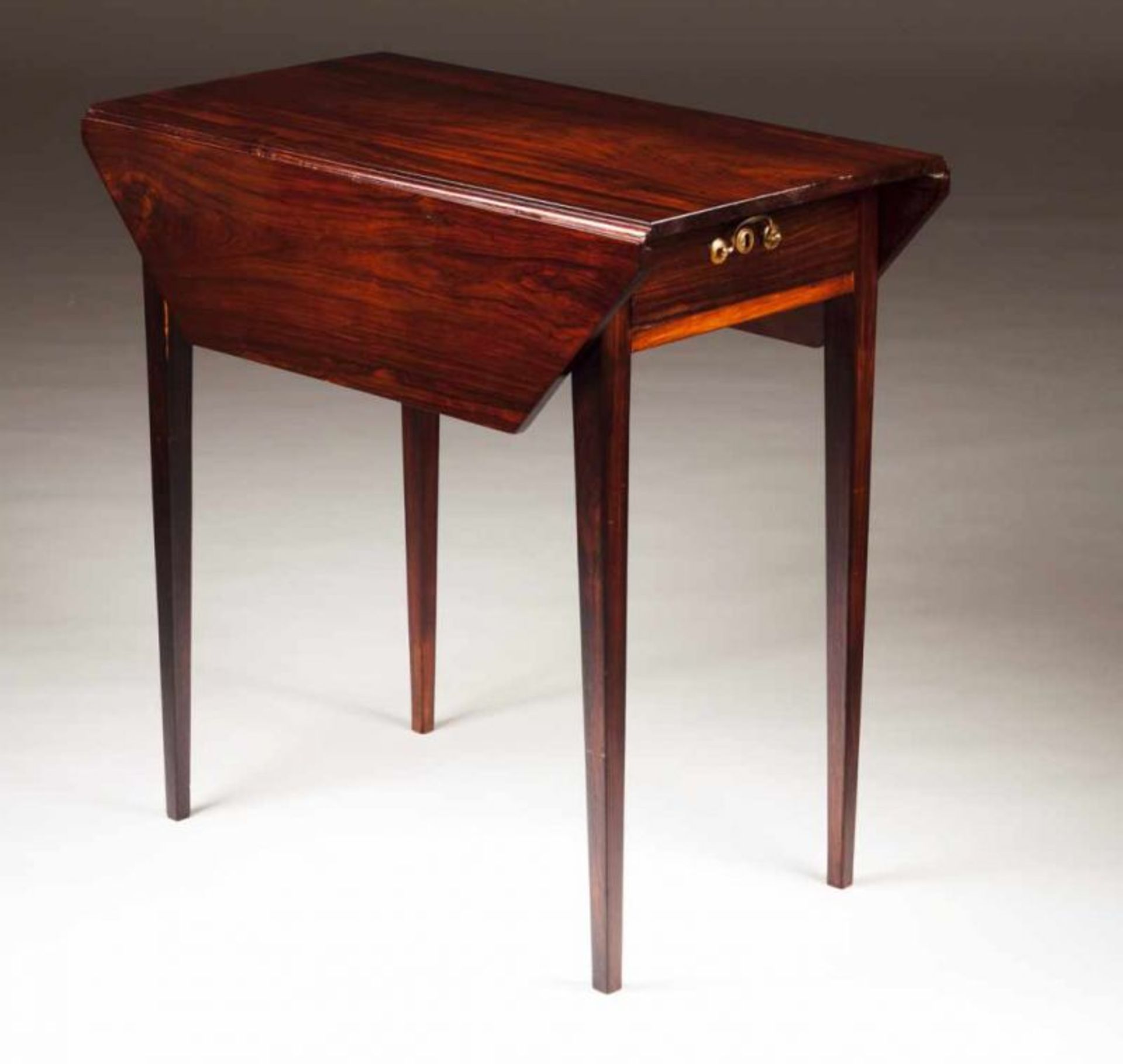 A D. Maria (1777-1816) twin flat top table Rosewood One drawer Brass mounts Portugal, late 18th,