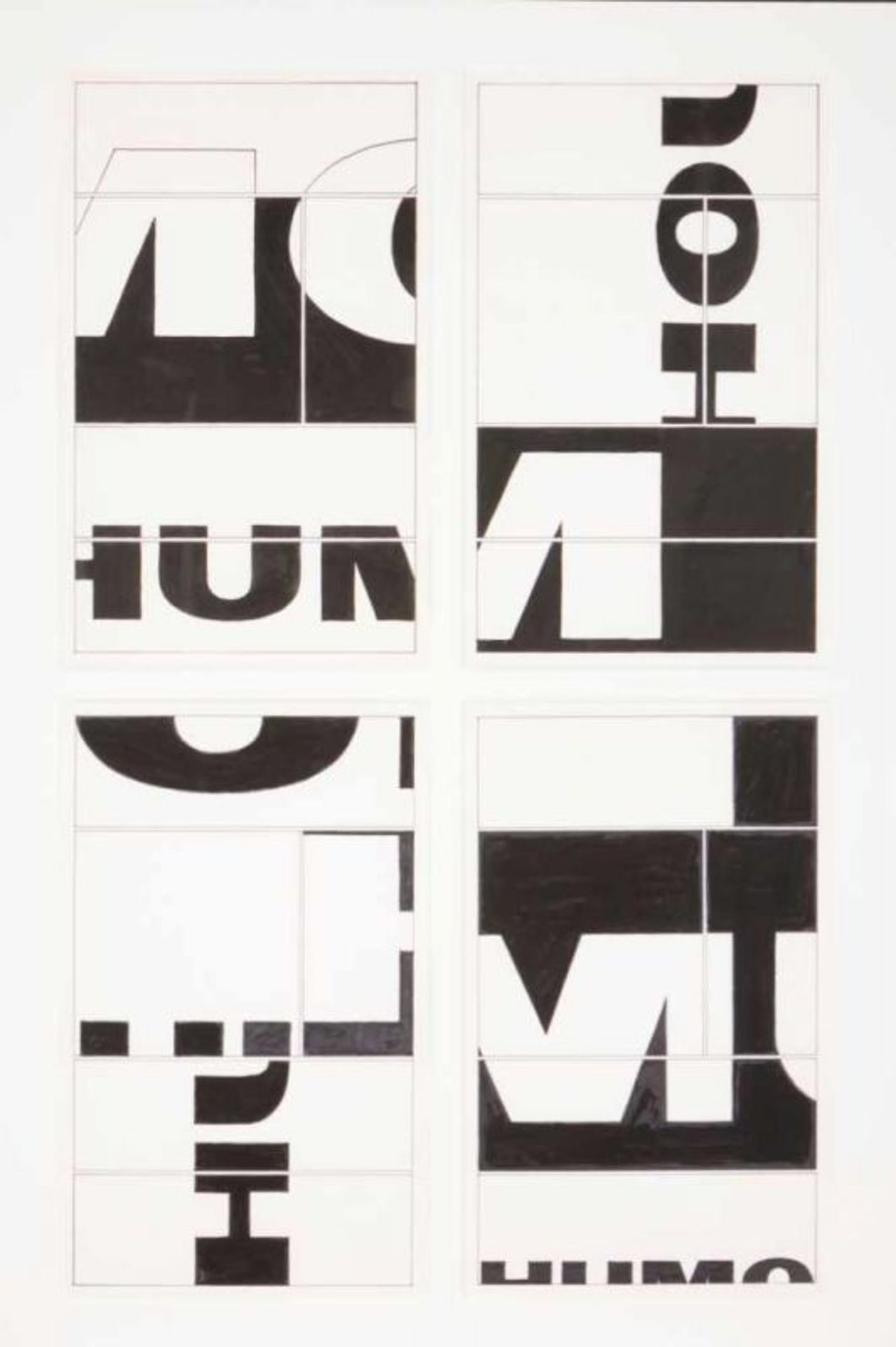 Abílio-José Santos (1926-1992) Untitled Polyptych (four paper sheets) Ink on paper Signed on the