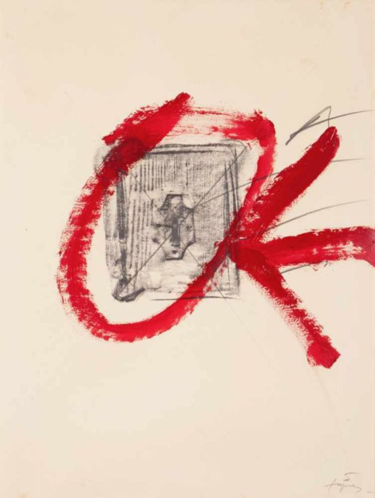 Antoni Tàpies (1923-2012) Study for the poster "Campanha d'Educació pels Drets Humans", 1981