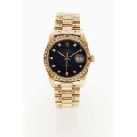 ROLEX OYSTER DATEJUST An 18kt gold wristwatch, set with 176 brilliant cut diamonds and 52