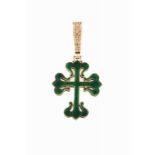 Order of Aviz Commander's pendant Guilloché silver gilt and green enamel Portugal, first half of the